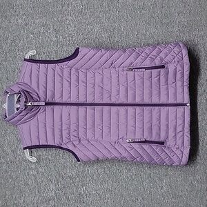 Women's Duluth Purple Vest Full Zip Quilted Puff Insulated Zip Pockets Sz XS